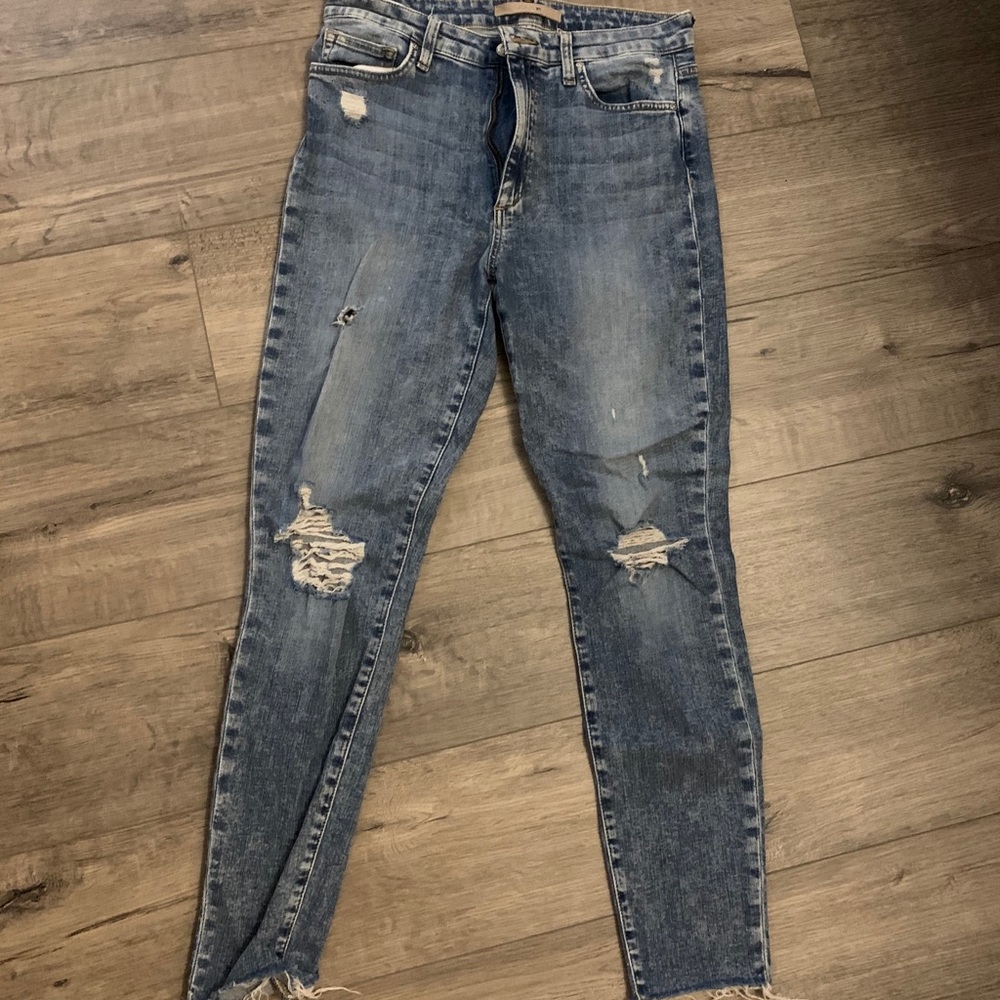 Full Length 30inch High Rise Ripped Jeans - Picture 3 of 3
